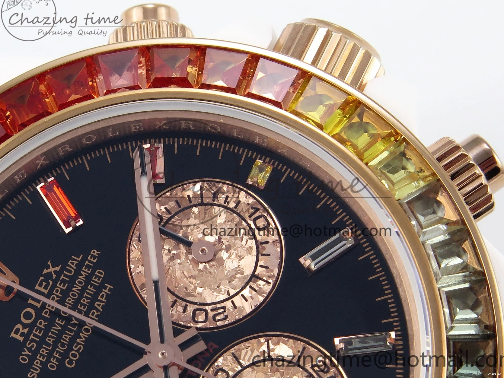 0102 SmartChoice Rolex Daytona Rainbow 40mm Cer Cer Black Dial NOOB SA4130 Super Clone 1732